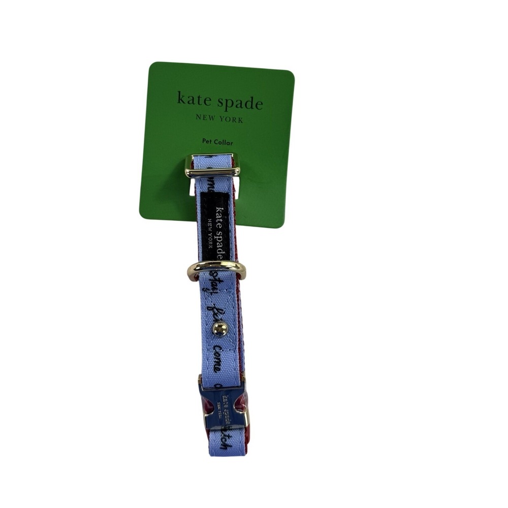 NWT Kate Spade New York Cute Dog Collar with Gold Metal Details & Plastic Buckle